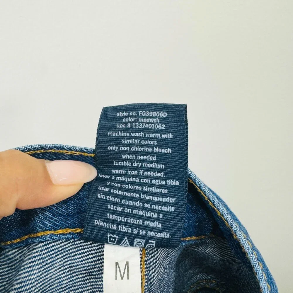 Denim Straight Jeans Y2K 90s Pants Mens Blue Medium Wash Relaxed 40X30 High Rise